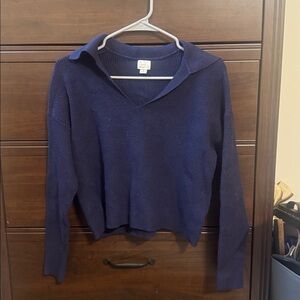 A New Day Navy Knit Collared Sweater